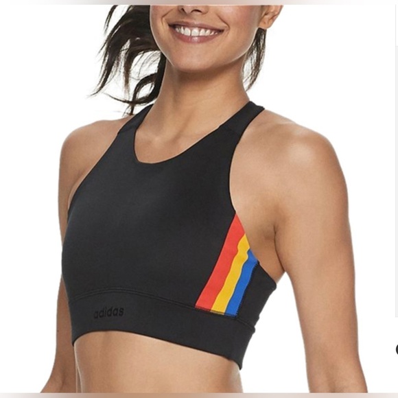 Adidas Womens Side-Stripe Low-Impact Sports Bra Size M - Picture 1 of 4